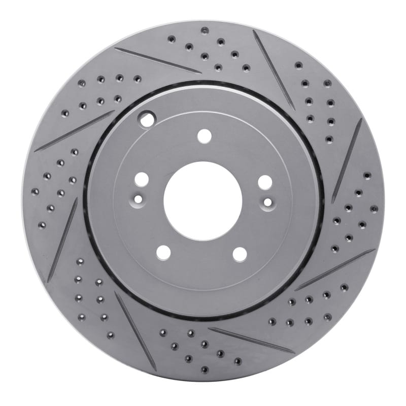 R1 Concepts — R1 10-16 Hyundai Genesis Coupe Rear Right Drilled & Slotted Geo-Carbon Rotor