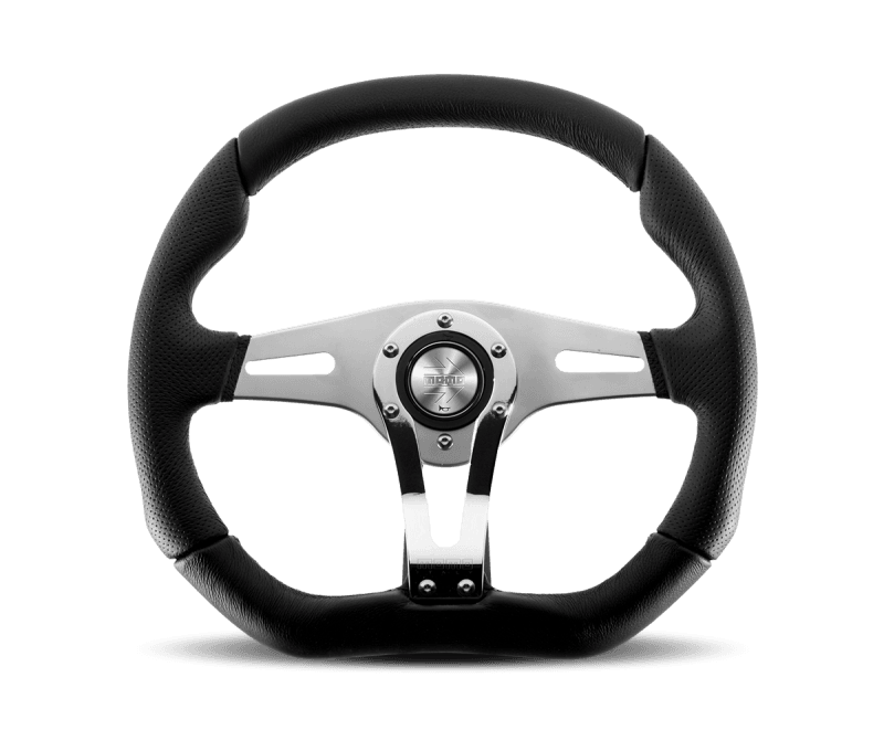 MOMO — Momo Trek RSteering Wheel - Trek R/350 mm meter - Black AirLeather/Brushed Al Spokes