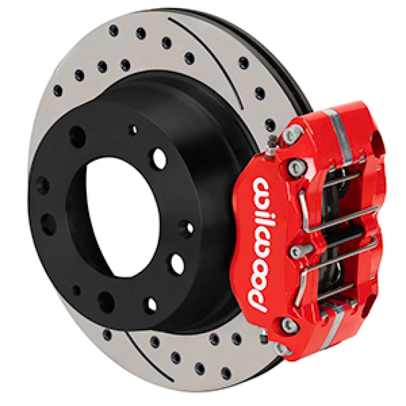 Wilwood — Wilwood 69-83 Porsche 911 Narrow Dynapro-P Radial Rear Brake Kit Red Caliper SRP Drill & Slot Rotor