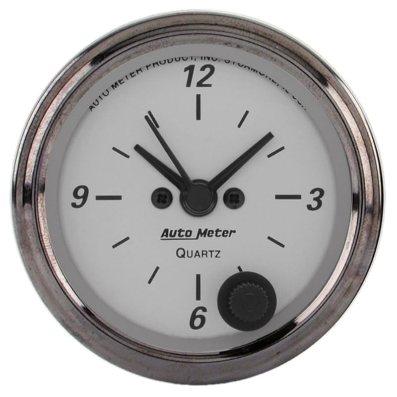 AutoMeter — AutoMeter American Platinum Series 2.0625in Clock 12 Hour Analog
2" CLOCK ANALOG AP