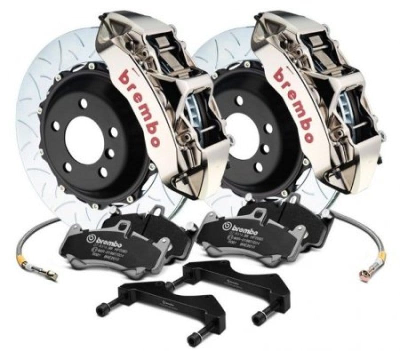Brembo — Brembo 06-13 Corvette Z06 Excl CC Brakes Fr GTR BBK 6Pist Billet 380x32 2pc Rotor Slot Type3-Nickel