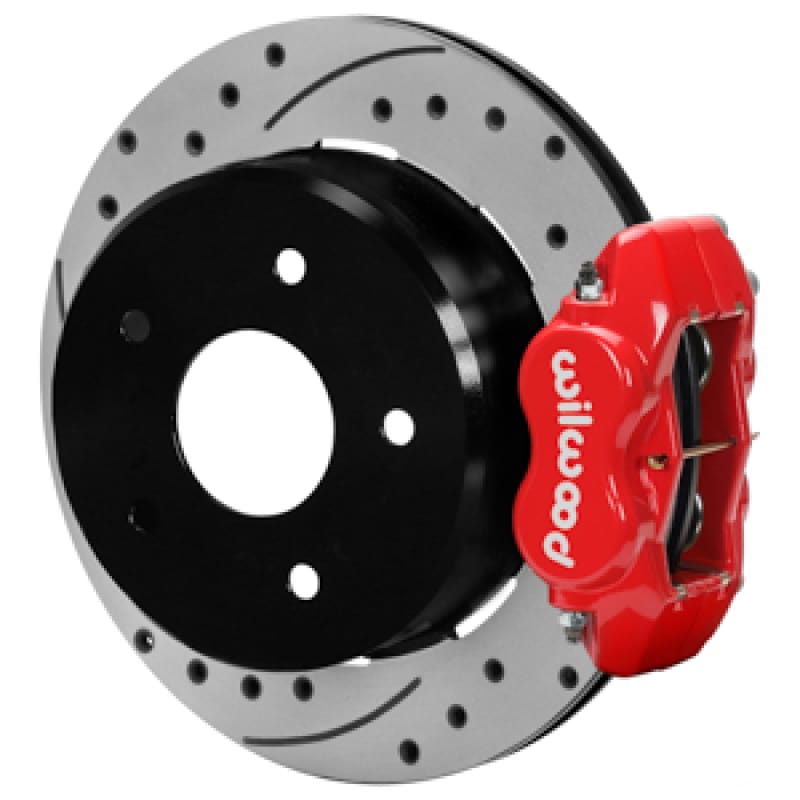 Wilwood — Wilwood 88-98 Chevy Silverado Forged Dynalite 12.19x0.81 Drill/Slot Rear Drum to Disc Conv. - Red