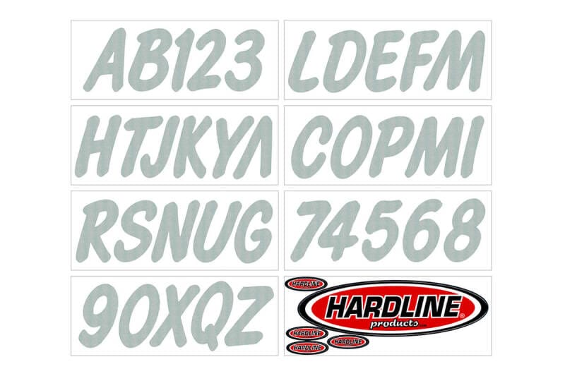 Hardline — Hardline Boat Lettering Registration Kit 3 in. - 400 Silver Solid