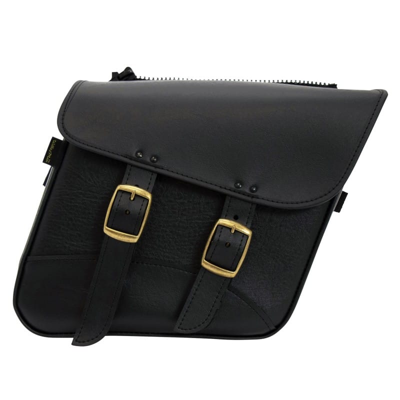 Willie & Max — Willie & Max Universal Fit Brass Monkey Compact Slant Saddlebag Set (12inL x 9.5inH x 5.5inW)- Black
