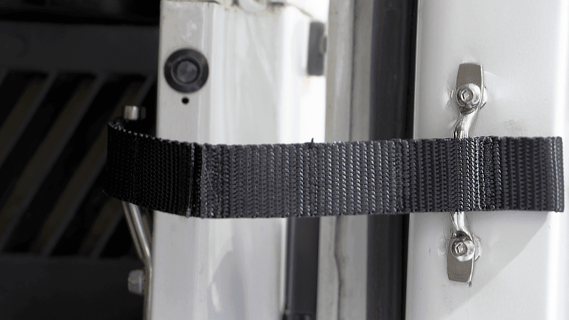 Kentrol — Kentrol Jeep Wrangler TJ Polished Stainless Door Strap Kit Polished Stainless Steel