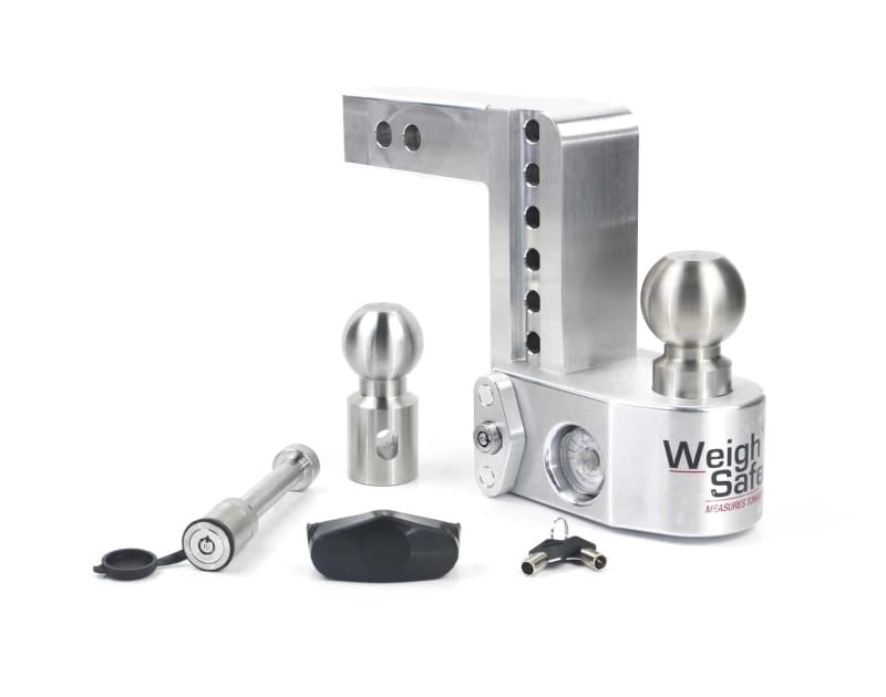 Weigh Safe — Weigh Safe 6in Drop Hitch w/Built-in Scale & 2in Shank (10K/12.5K GTWR) w/WS05 - Aluminum