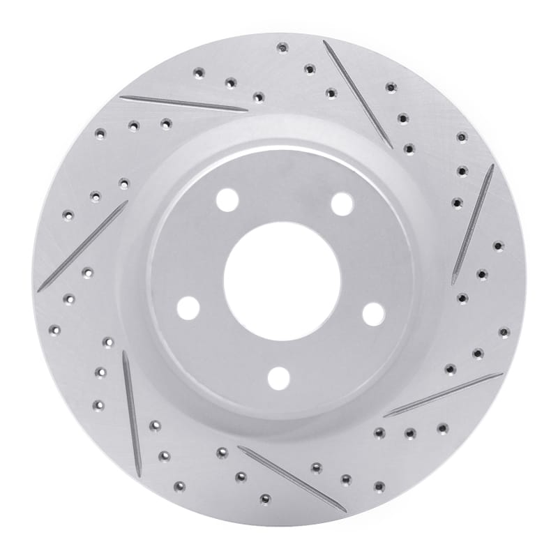 R1 Concepts — R1 11-19 Nissan Sentra Front Right Drilled & Slotted Geo-Carbon Rotor