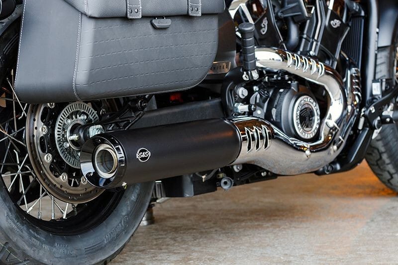 S&S Cycle — S&S Cycle 2025 Indian Scout 4.5in Grand National Slip-On Muffler - Black
