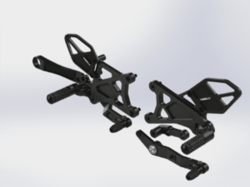 Vortex Racing — Vortex Racing Rearsets Replacement Rear Set- Black