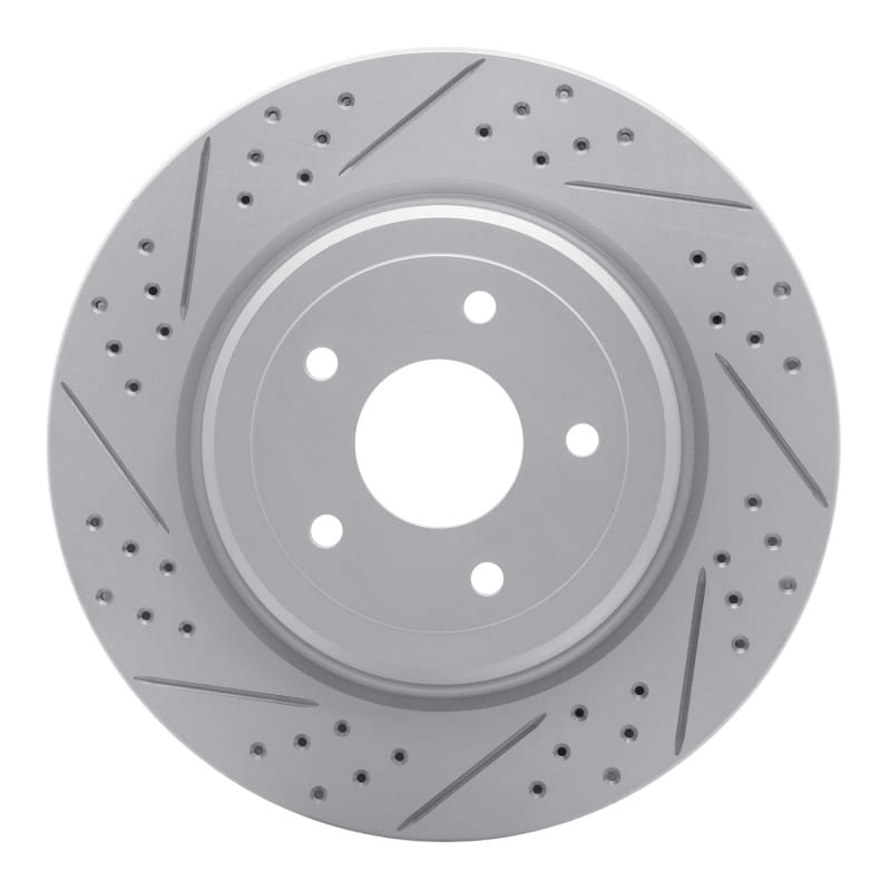 R1 Concepts — R1 06-13 Chevrolet Corvette Rear Left Drilled & Slotted Geo-Carbon Rotor