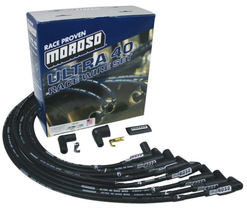 Moroso — Moroso Chevrolet Big Block Ignition Wire Set - Ultra 40 - Unsleeved - HEI - Crab Cap - Black