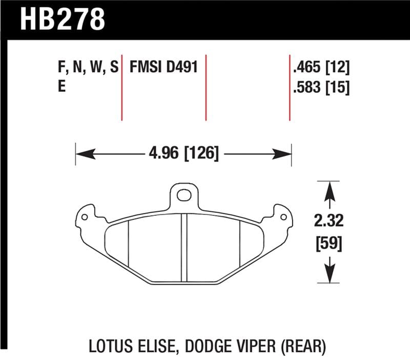 Hawk Performance — Hawk Lotus Elise 12mm Ht-10 Rear Race Brake Pads
Disc Brake Pad