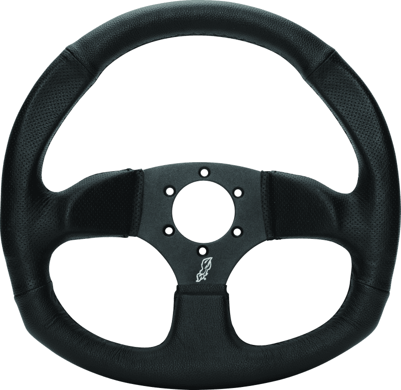 DragonFire Racing — Steering Wheel, Iron Series, D-Shaped, Vinyl, 0 in. offset, Black