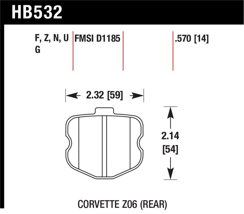 Hawk Performance — Hawk 06-10 Chevy Corvette (OEM Pad Design) Rear HP+ Street Brake Pads
Disc Brake Pad