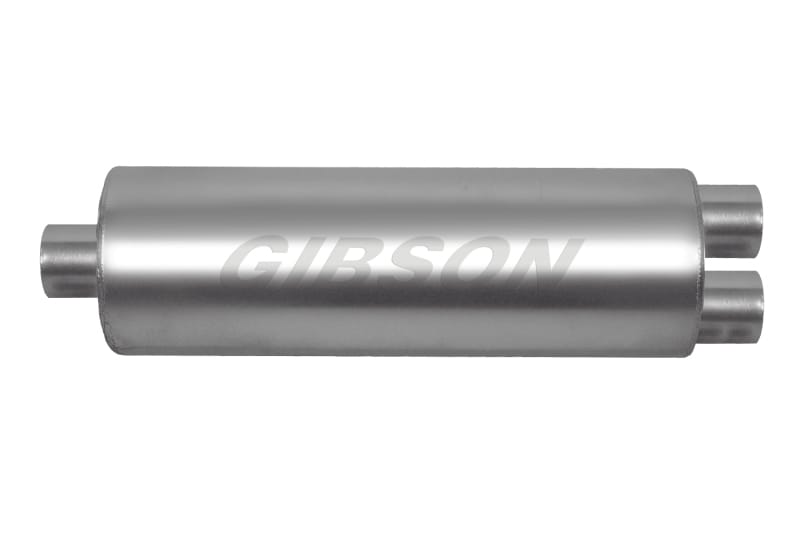 Gibson — Gibson SFT Superflow Center/Dual Round Muffler - 7x24in/3in Inlet/2.5in Outlet - Stainless
Muffler