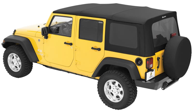 Bestop — Bestop 07-09 Jeep Wrangler JK 4-Door Rep A-Top (Blk Diamond Sailcloth Tinted Windows No Door Skins)
Replace-A-Top for OE