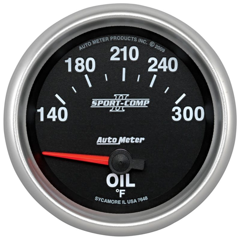 AutoMeter — Autometer Sport-Comp II 140-340 Deg F Short Sweep Electronic Oil Temperature Gauge
2-5/8" OIL TEMP, 140