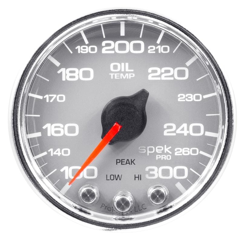 AutoMeter — Autometer Spek-Pro Gauge Oil Temp 2 1/16in 300f Stepper Motor W/Peak & Warn Slvr/Chrm
GA 2" OILT SCC SPEK
