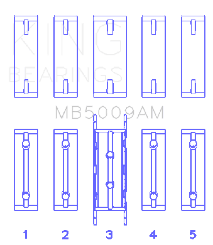 King Engine Bearings — King Engine Bearings Ford Fiesta 1.25I (ZETec/Ecoboost 1.6) (Size +0.50mm) Main Bearing Set
Engine Bearing