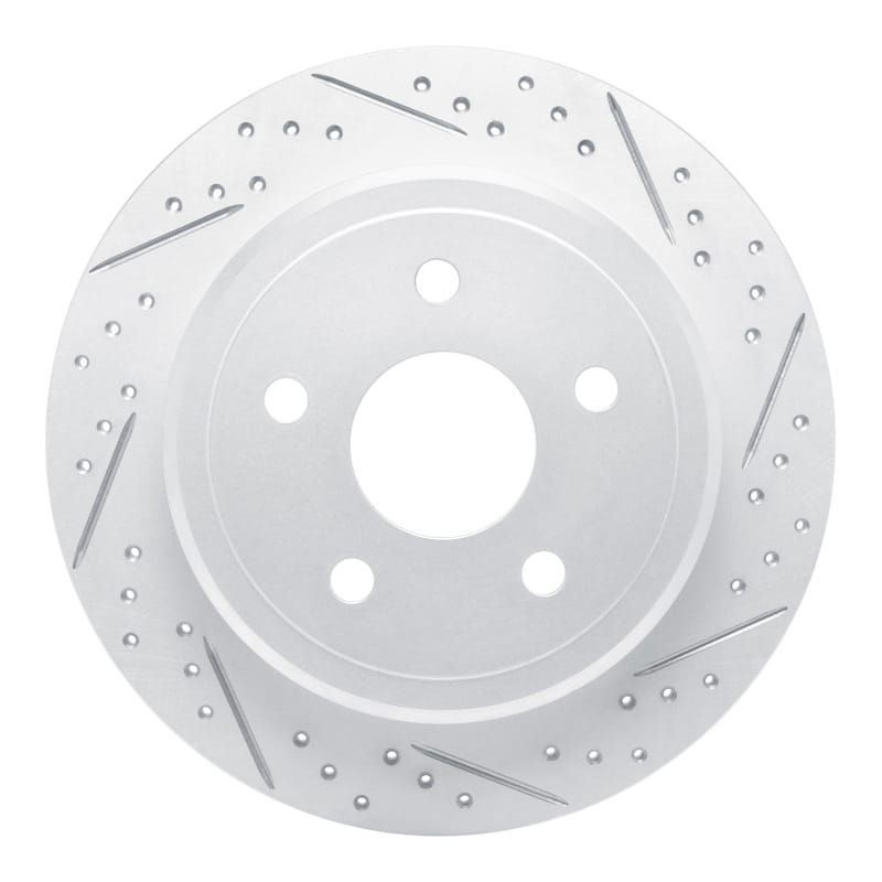 R1 Concepts — R1 05-10 Jeep Grand Cherokee Rear Right Drilled & Slotted Geo-Carbon Rotor