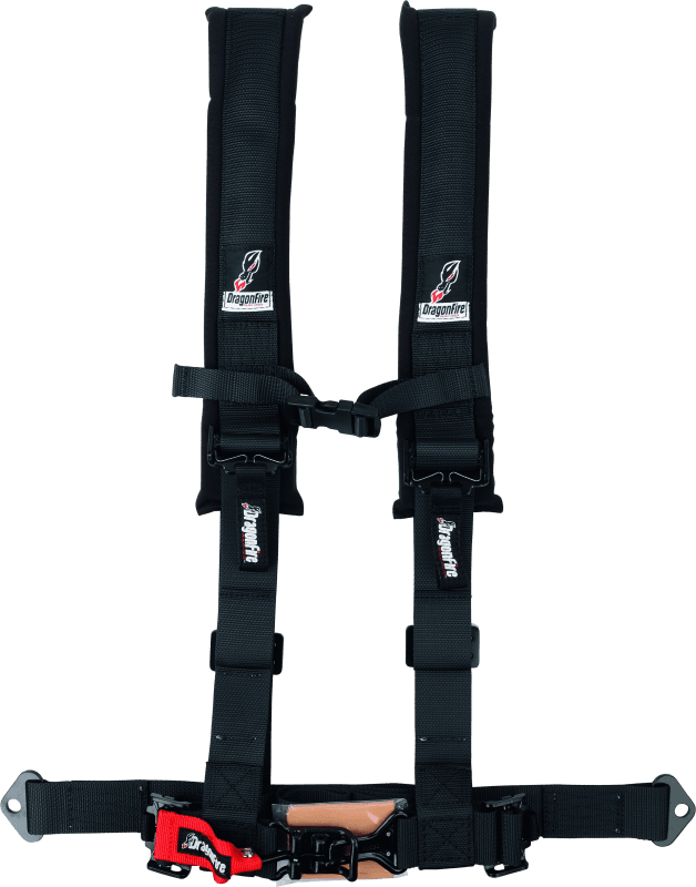 DragonFire Racing — Harness Restraint, H-Style, 4-Point, 2 in. Buckle, Black