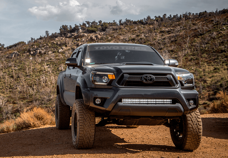 Cali Raised LED — Cali Raised 05-15 Toyota Tacoma 32In Lower Bumper Hidden Led Bar Brackets Kit-Amber Backlight - Tall