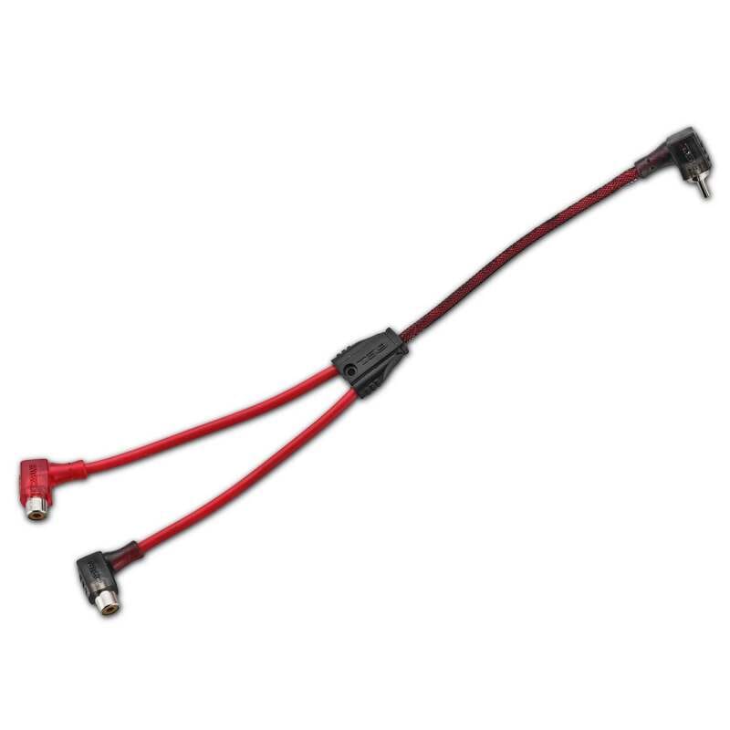 DS18 — DS18 Level 2 RCA Wire Y Connector 1 Male to 2 Females Smart 90-Degree Connectors