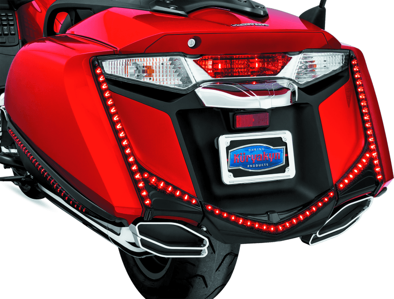 Kuryakyn — Kuryakyn L.E.D. Rear Fender Tip 12-17 GL1800 Gloss Black Smoke Lens