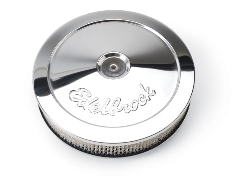Edelbrock — Edelbrock Air Cleaner Pro-Flo Series Round Steel Top Paper Element 10In Dia X 3 5In Chrome
CHROME/PRO-FLO