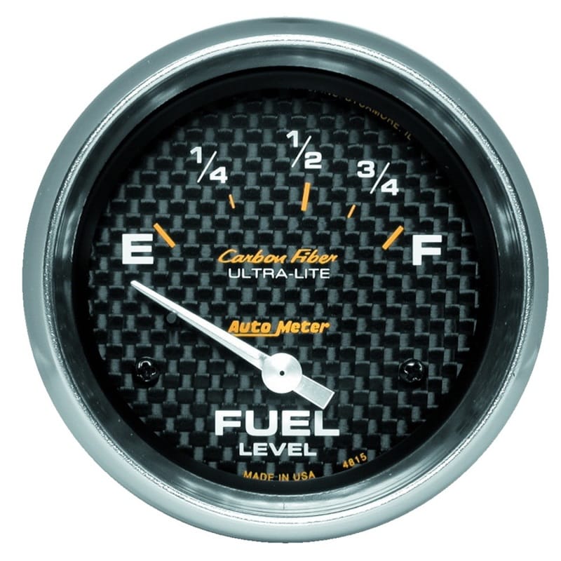 AutoMeter — AutoMeter Gauge Fuel Level 2-5/8in. 73 Ohm(e) to 10 Ohm(f) Elec Carbon Fiber
GA 2.6" FU 73-10 CF