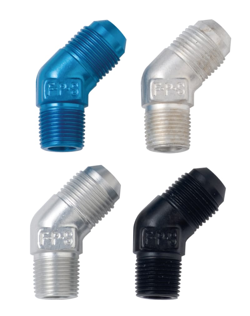 Fragola — Fragola -12AN x 1/2 NPT 45 Degree Adapter - Black