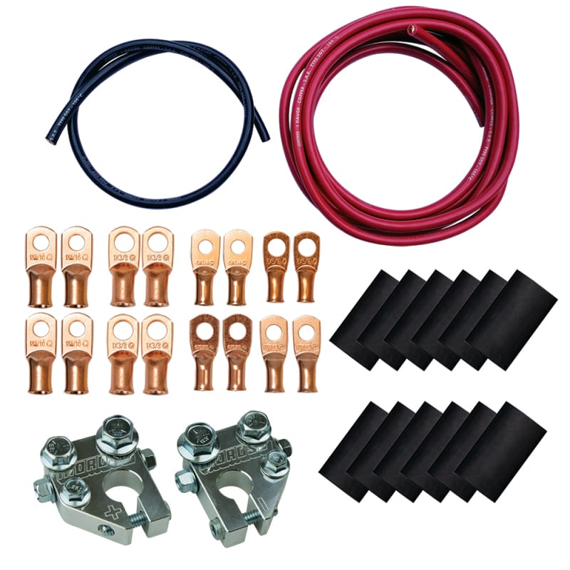Moroso — Moroso Billet Terminals Black Shrinks Remote Battery Cable Kit w/Positive & Negative Wires