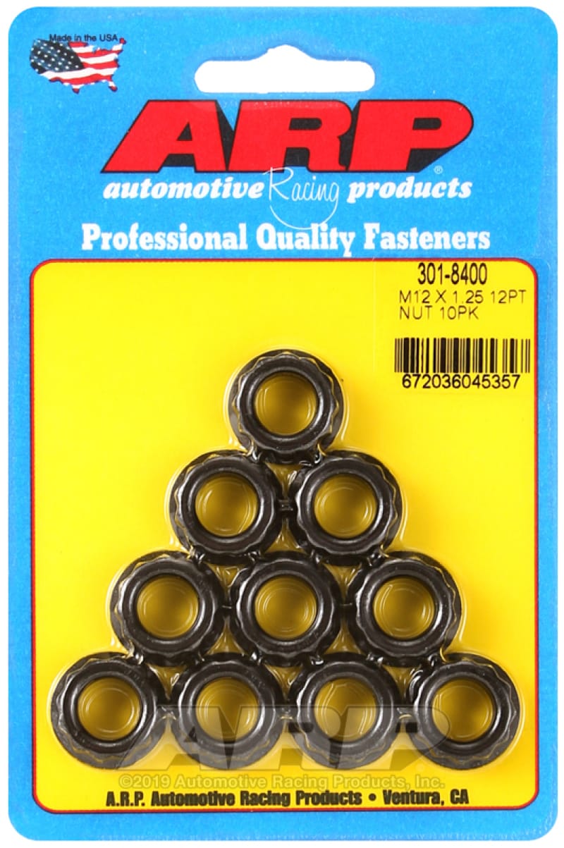 ARP — ARP 12mm x 1.25 16mm Socket 12pt Nut Kit (10 pack)