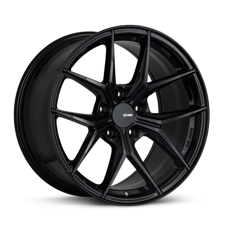 Enkei — Enkei TSR-X 18x8 45mm Offset 5x114.3 BP 72.6 Hub Bore Gloss Black Wheel