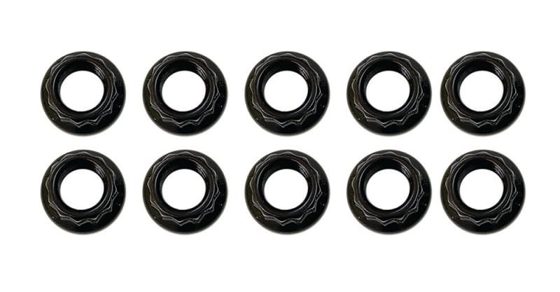 Moroso — Moroso 5/16in-24 12 Point Black Oxide Flange Nut - 10 Pack