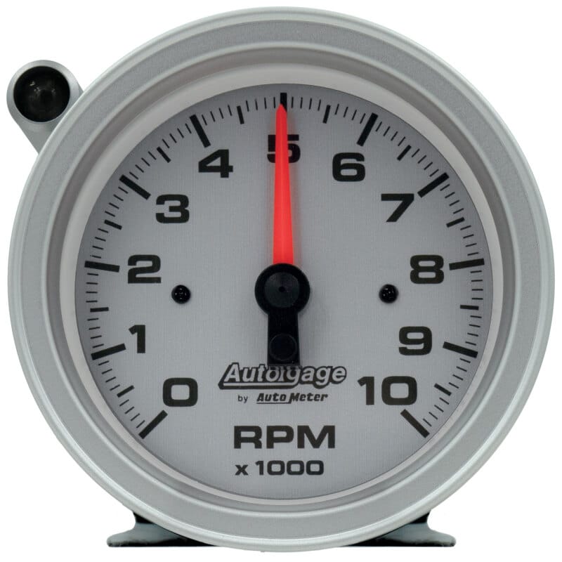 AutoMeter — AutoMeter Tachometer Gauge 10K RPM 3 3/4in Pedestal w/Ext. Shift-Light - Silver Dial/Black Case