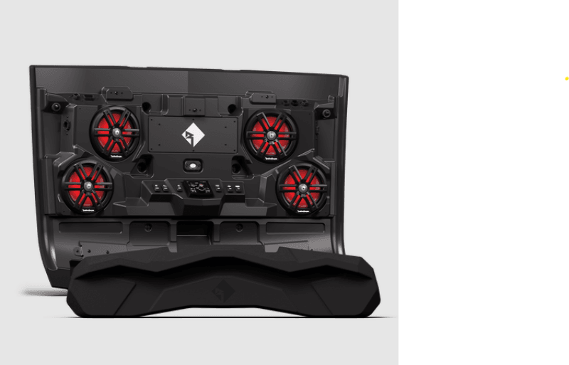 Rockford Fosgate UTV — Rockford Fosgate Polaris Ranger 18+ 2 Seat Overhead Audio Solution - Front Panel Only