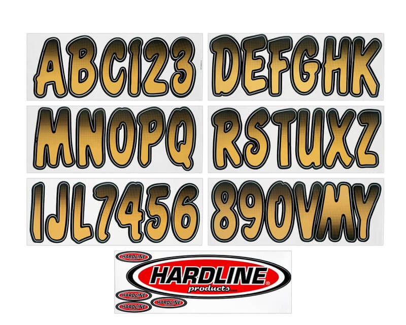 Hardline — Hardline Boat Lettering Registration Kit 3 in. - 200 Beige/Black