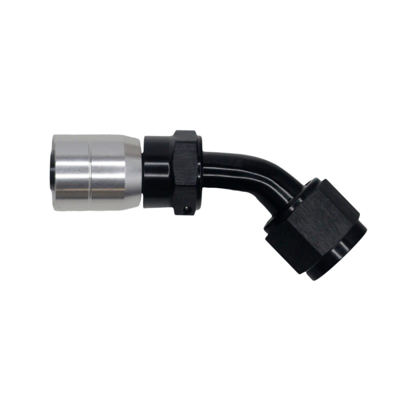 DeatschWerks — DeatschWerks 8AN Female Swivel 45-Degree Crimping Style Hose End CPE - Anodized Matte Black
Lines & Fittings