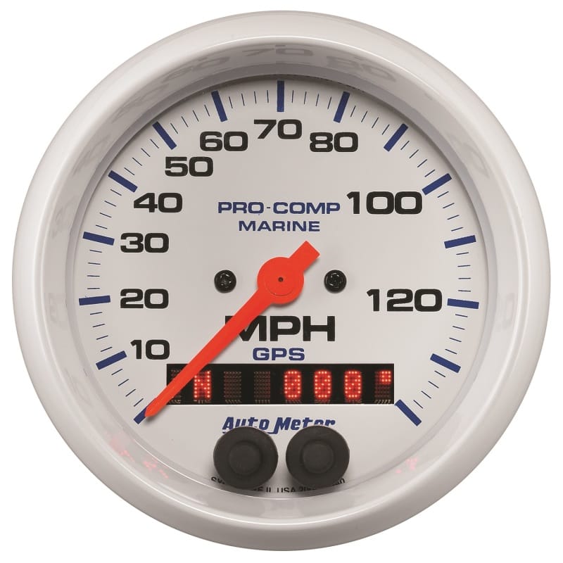 AutoMeter — Autometer Gauge GPS Speedometer 3-3/8in 140 MPH Marine White Gauge
3.4" SPD GPS 140 MW