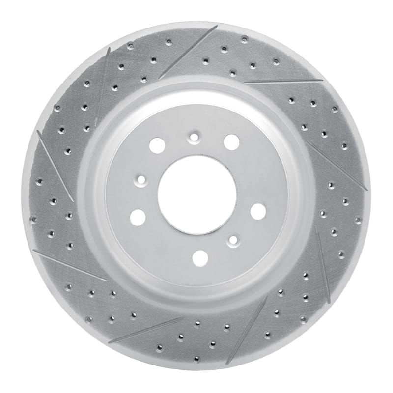 R1 Concepts — R1 06-16 Buick Lucerne Front Left Drilled & Slotted Geo-Carbon Rotor