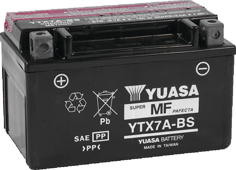 Yuasa Battery — Yuasa YTX7A-BS Maintenance Free AGM 12-Volt Battery w/Bottle