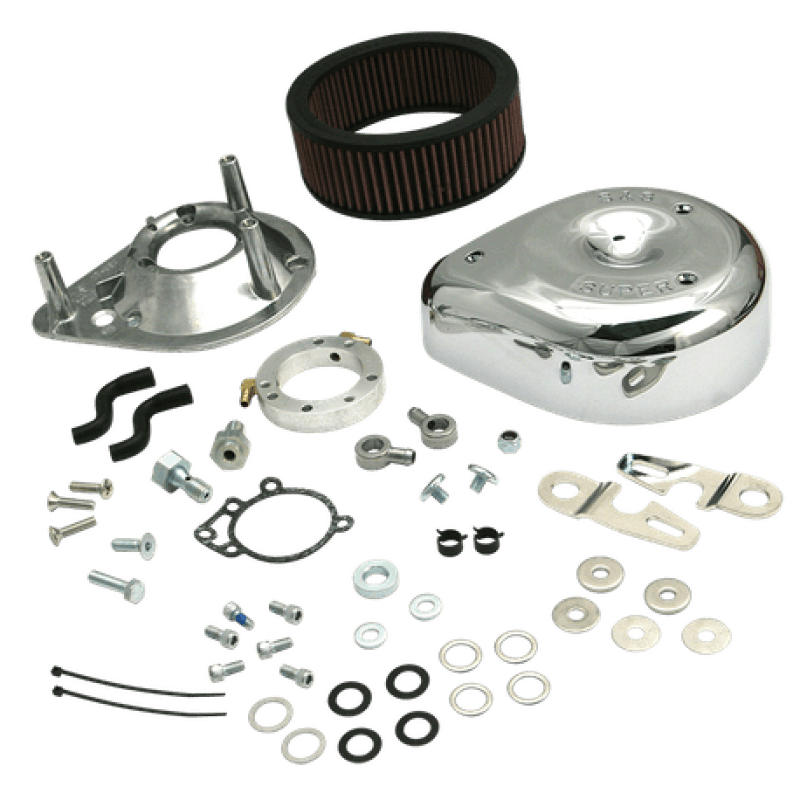 S&S Cycle — S&S Cycle 91-06 Carbureted XL Sportster Models Teardrop Air Cleaner Kit - Chrome