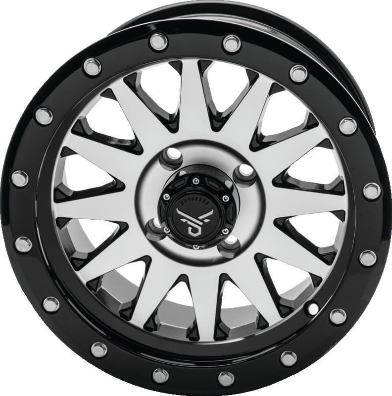 QuadBoss — Wagon Wheel, 20x7, 4+3, 4/156, Black/Machined
