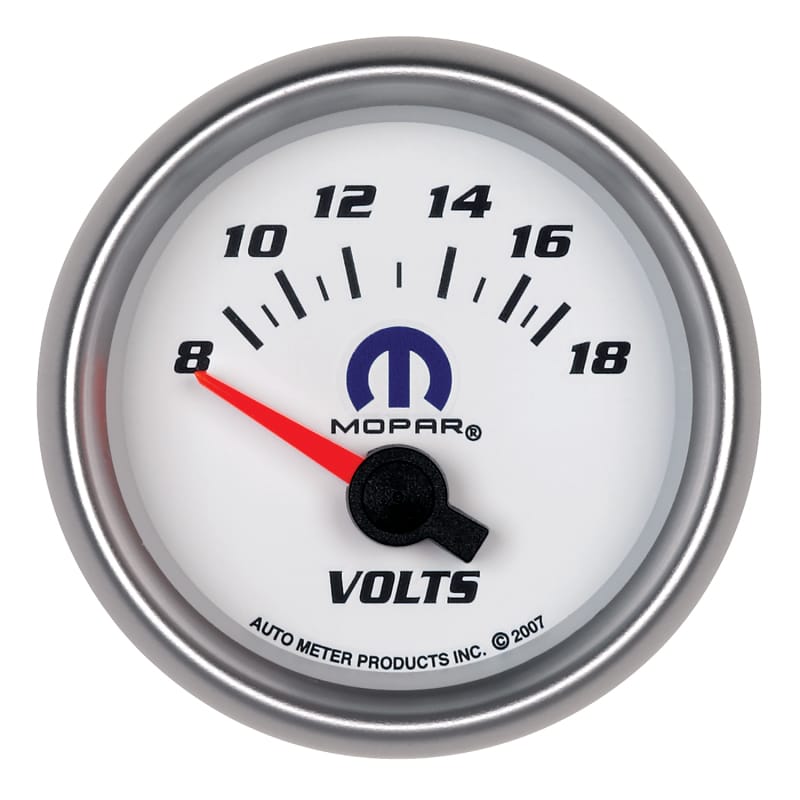 AutoMeter — Autometer Mopar 52.4mm SSE 8-18 Volts Voltmeter Gauge
MOPAR #77060050, 2-1