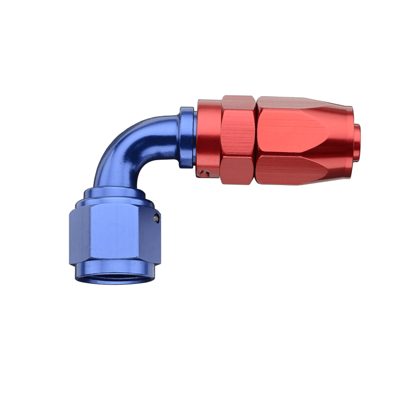 Fragola — Fragola -8AN x 90 Degree Pro-Flow Hose End - Blue/Red