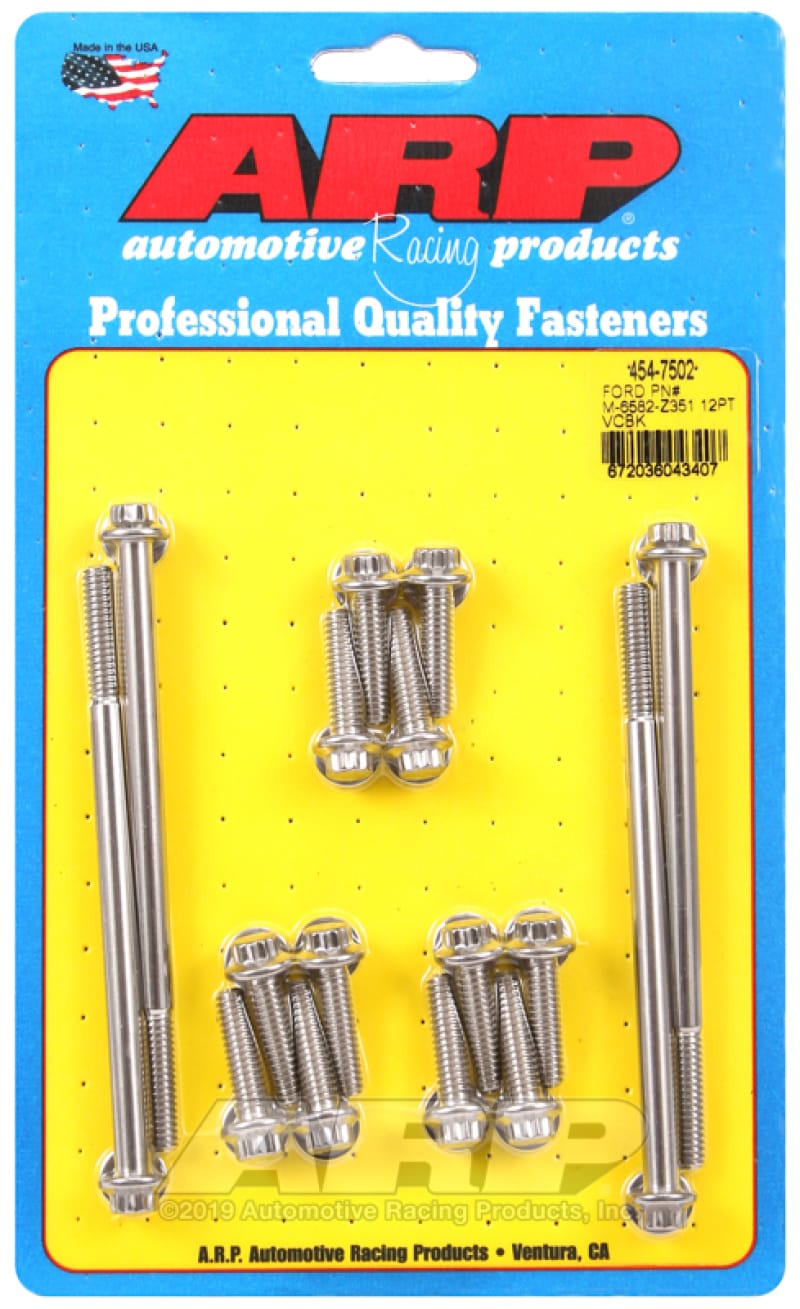 ARP — ARP SB Ford PN M-6582-Z351 12pt Valve Cover Bolt Kit