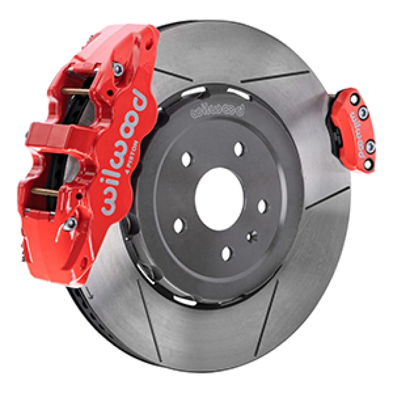 Wilwood — Wilwood 20-23 Chevy Corvette C8 Aero4 Red Rear Big Brake Kit - Slotted