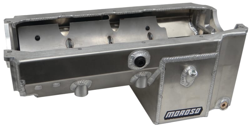 Moroso — Moroso Dart/Rocket Small Block (w/Double Power Kick Outs) Wet Sump 8qt 8.5in Aluminum Oil Pan