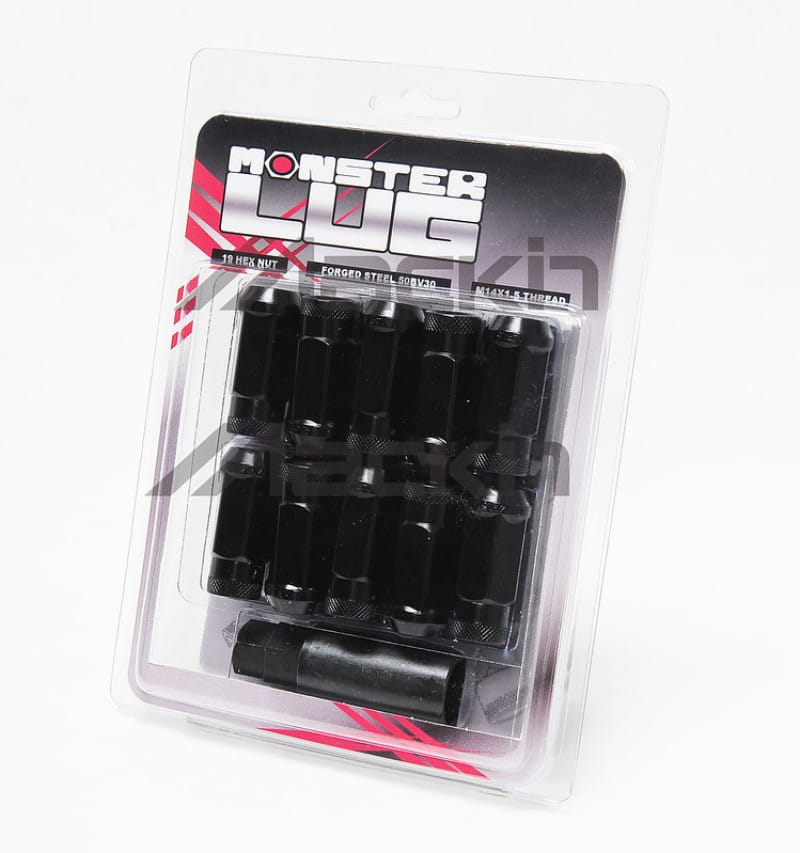 Wheel Mate — Wheel Mate Monster Lug 35 Open End Lug Nut Set of 20 - Black 1/2in Thread
